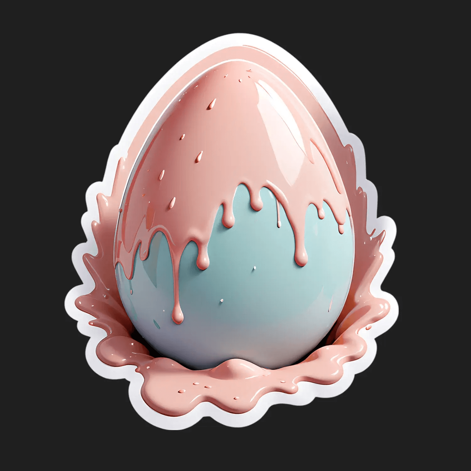 Dripping Egg - Sticker Design - Heat Press Transfer