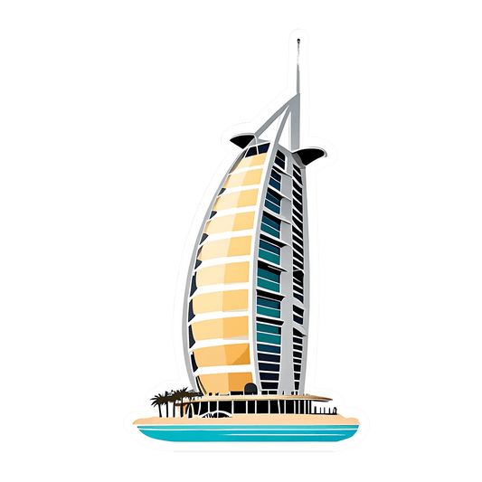 Dubai Skyline - Sail Tower Sticker - Heat Press Transfer