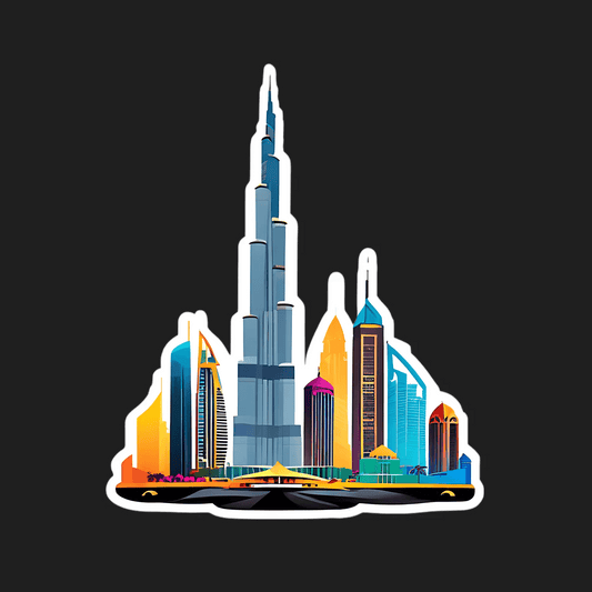 Dubai Skyline - UV DTF Sticker - Heat Press Transfer