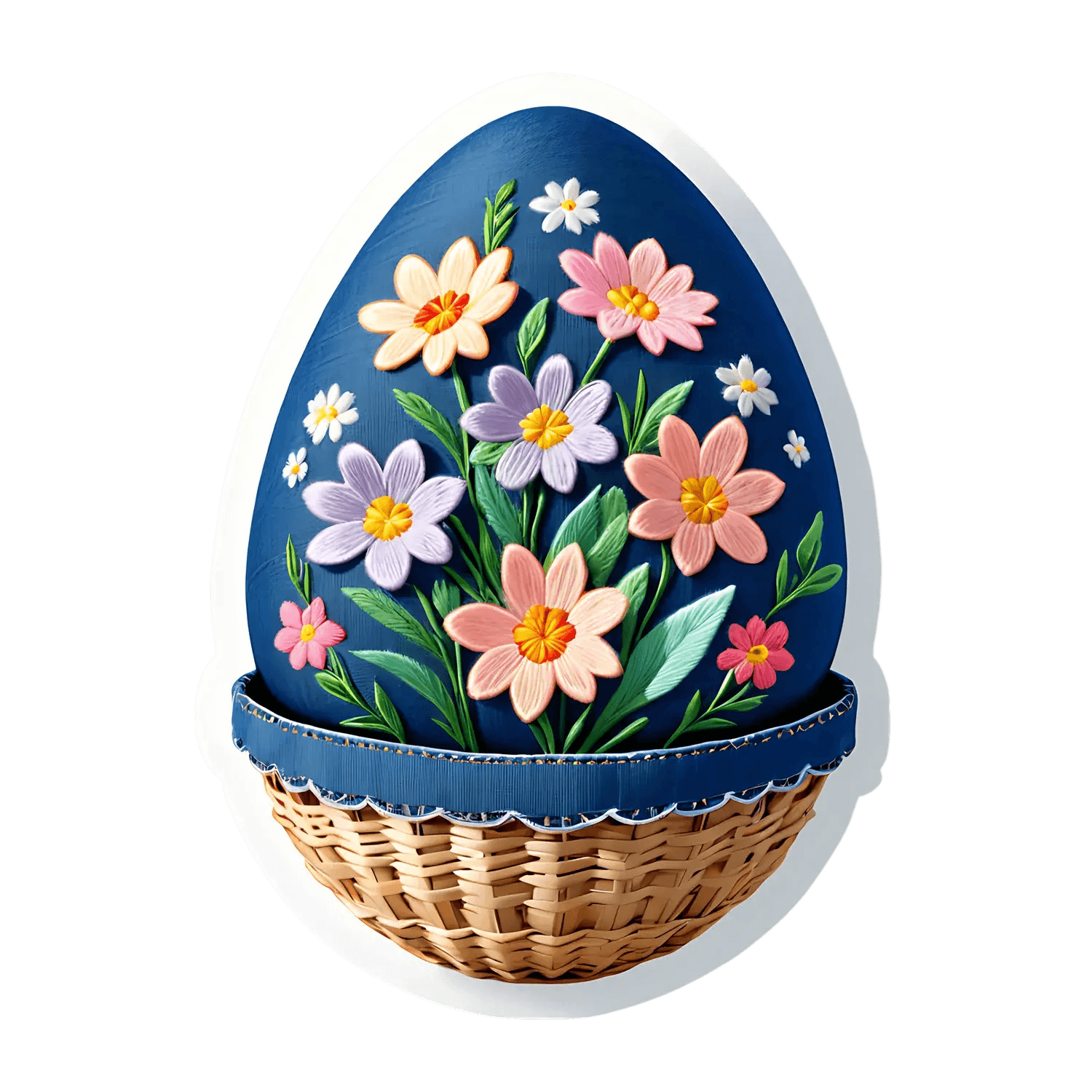 Easter Basket Floral - Sticker - Heat Press Transfer
