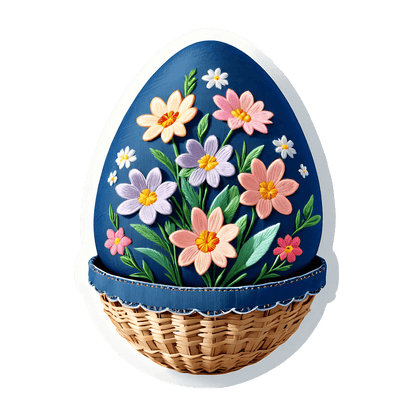Easter Basket Floral - Sticker - Heat Press Transfer