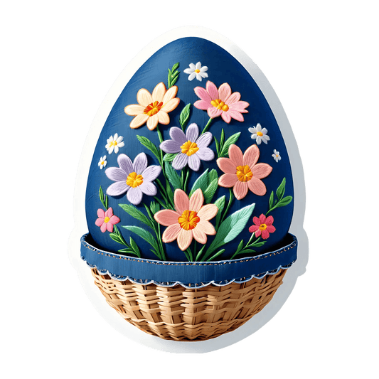 Easter Basket Floral - Sticker - Heat Press Transfer