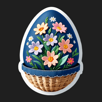 Easter Basket Floral - Sticker - Heat Press Transfer