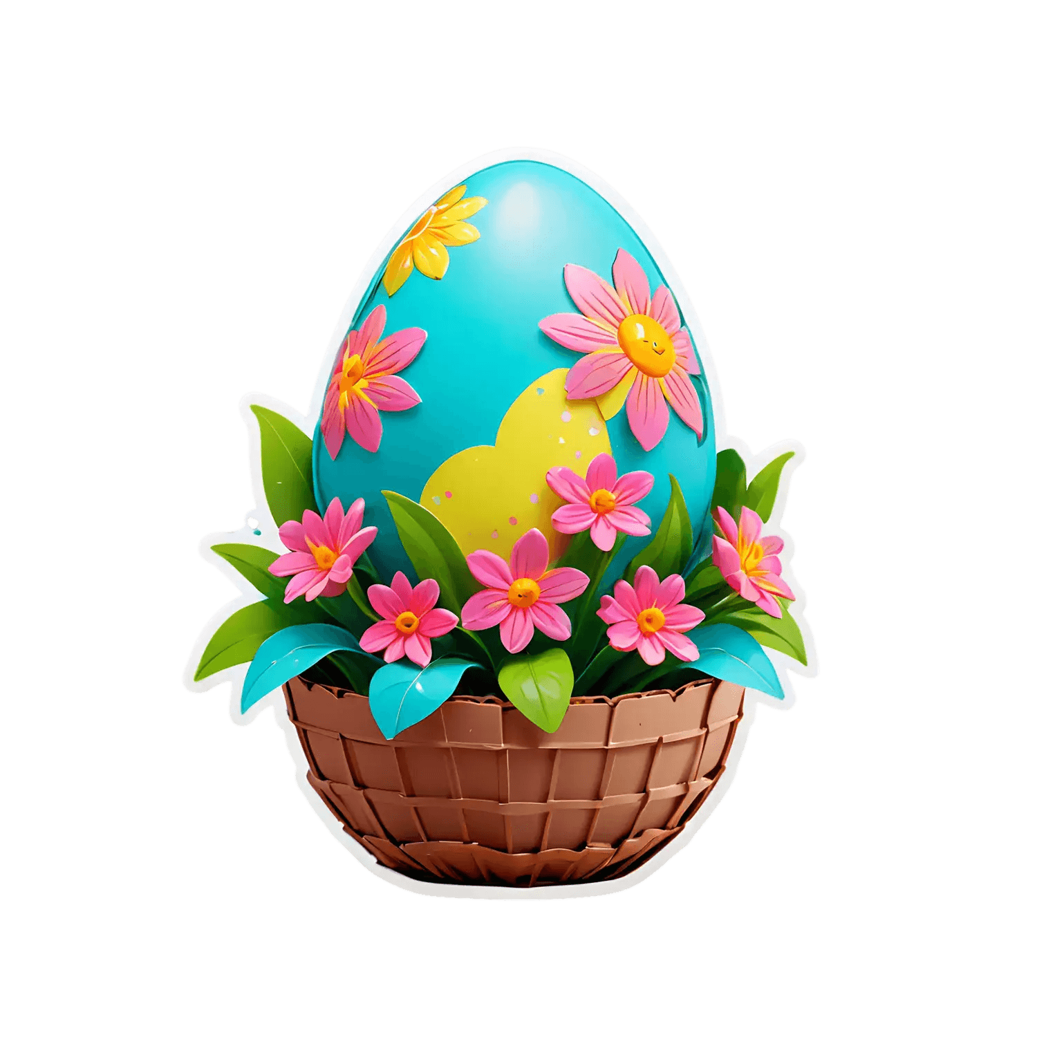 Easter Basket - UV DTF Sticker - Heat Press Transfer