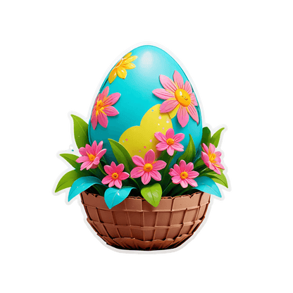 Easter Basket - UV DTF Sticker - Heat Press Transfer