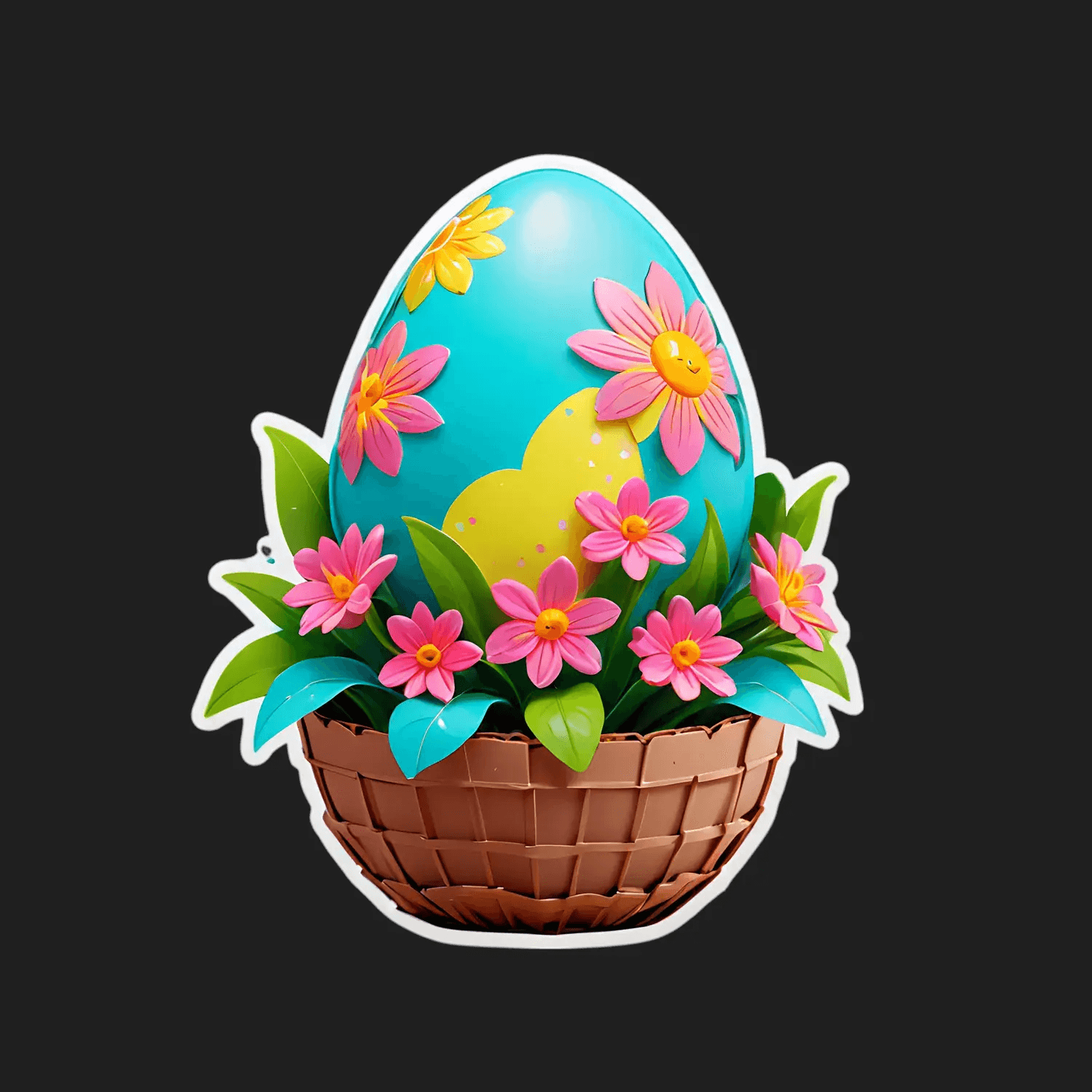 Easter Basket - UV DTF Sticker - Heat Press Transfer