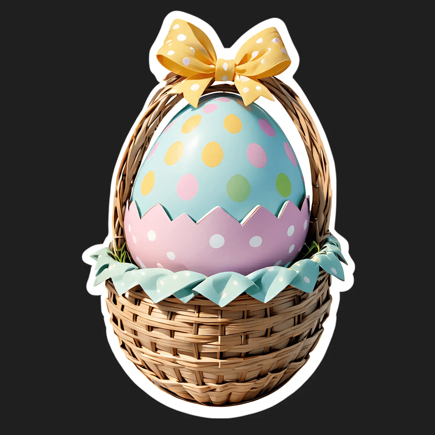 Easter Egg Basket - Sticker - Heat Press Transfer