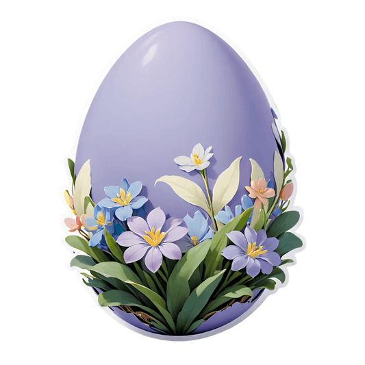 Easter Egg Floral - Sticker - Heat Press Transfer