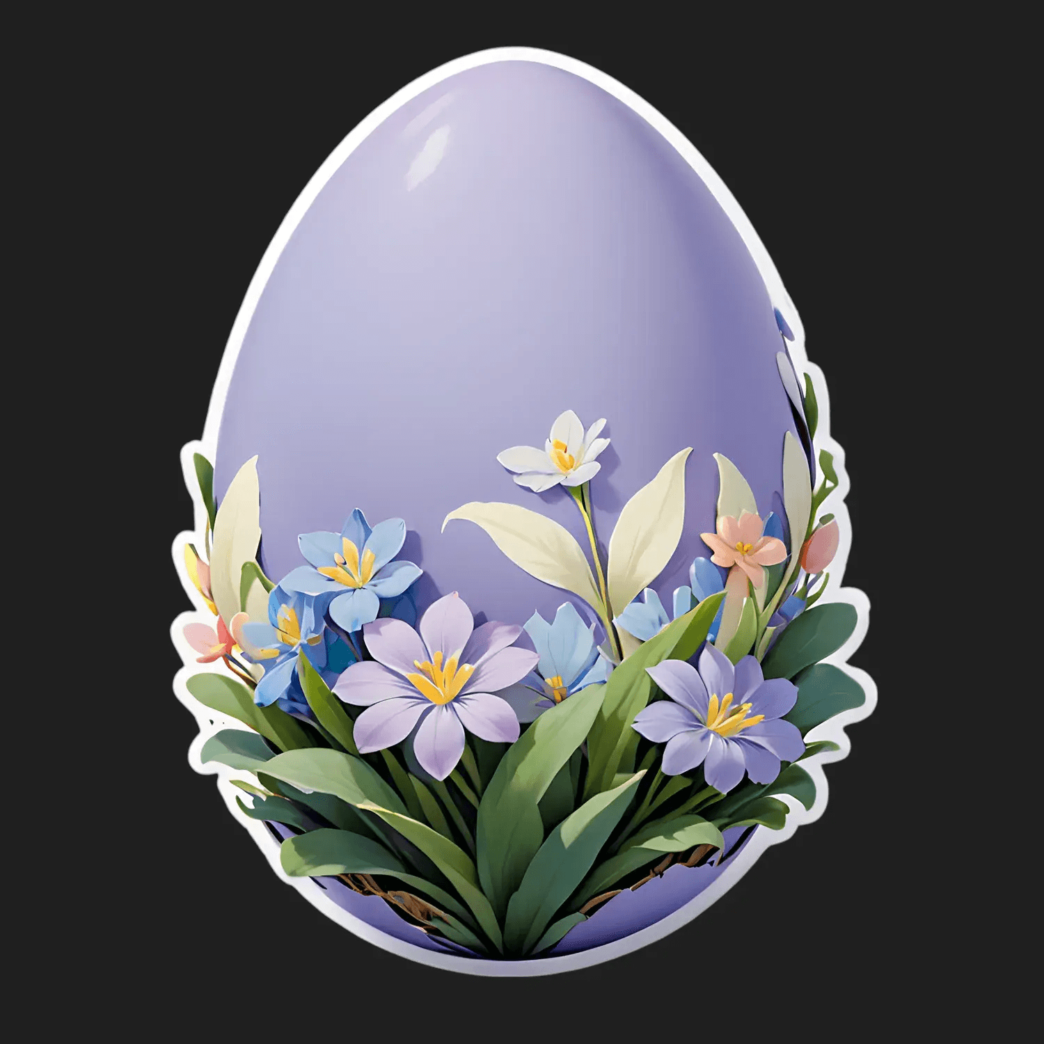 Easter Egg Floral - Sticker - Heat Press Transfer