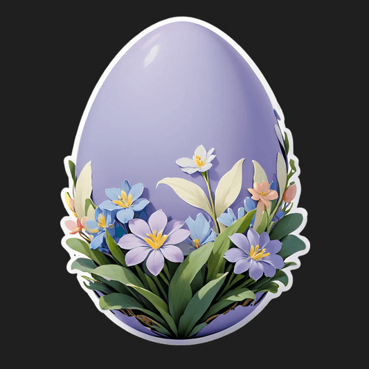 Easter Egg Floral - Sticker - Heat Press Transfer