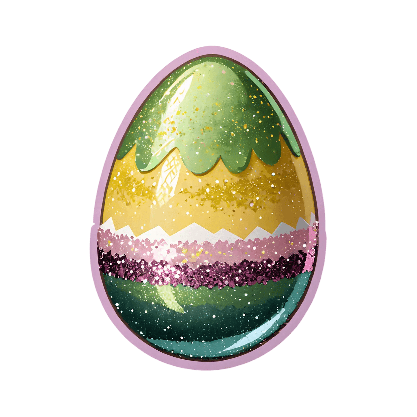 Easter Egg Glamour - Sparkle Sticker - Heat Press Transfer
