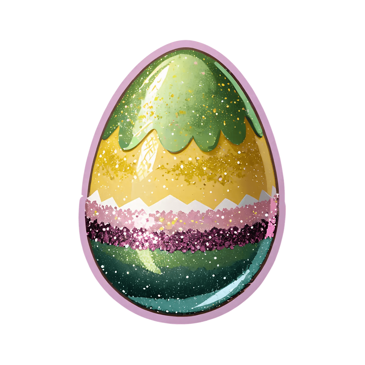 Easter Egg Glamour - Sparkle Sticker - Heat Press Transfer