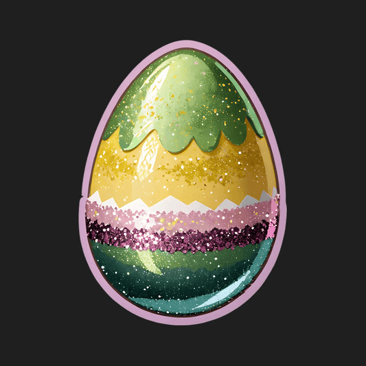 Easter Egg Glamour - Sparkle Sticker - Heat Press Transfer