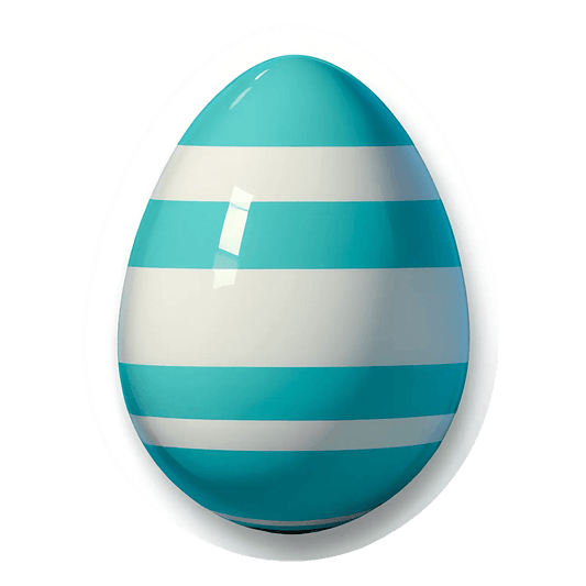 Easter Egg Sticker - Blue and White Striped - Heat Press Transfer