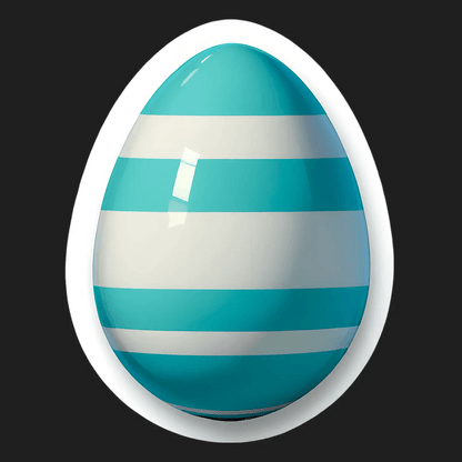 Easter Egg Sticker - Blue and White Striped - Heat Press Transfer