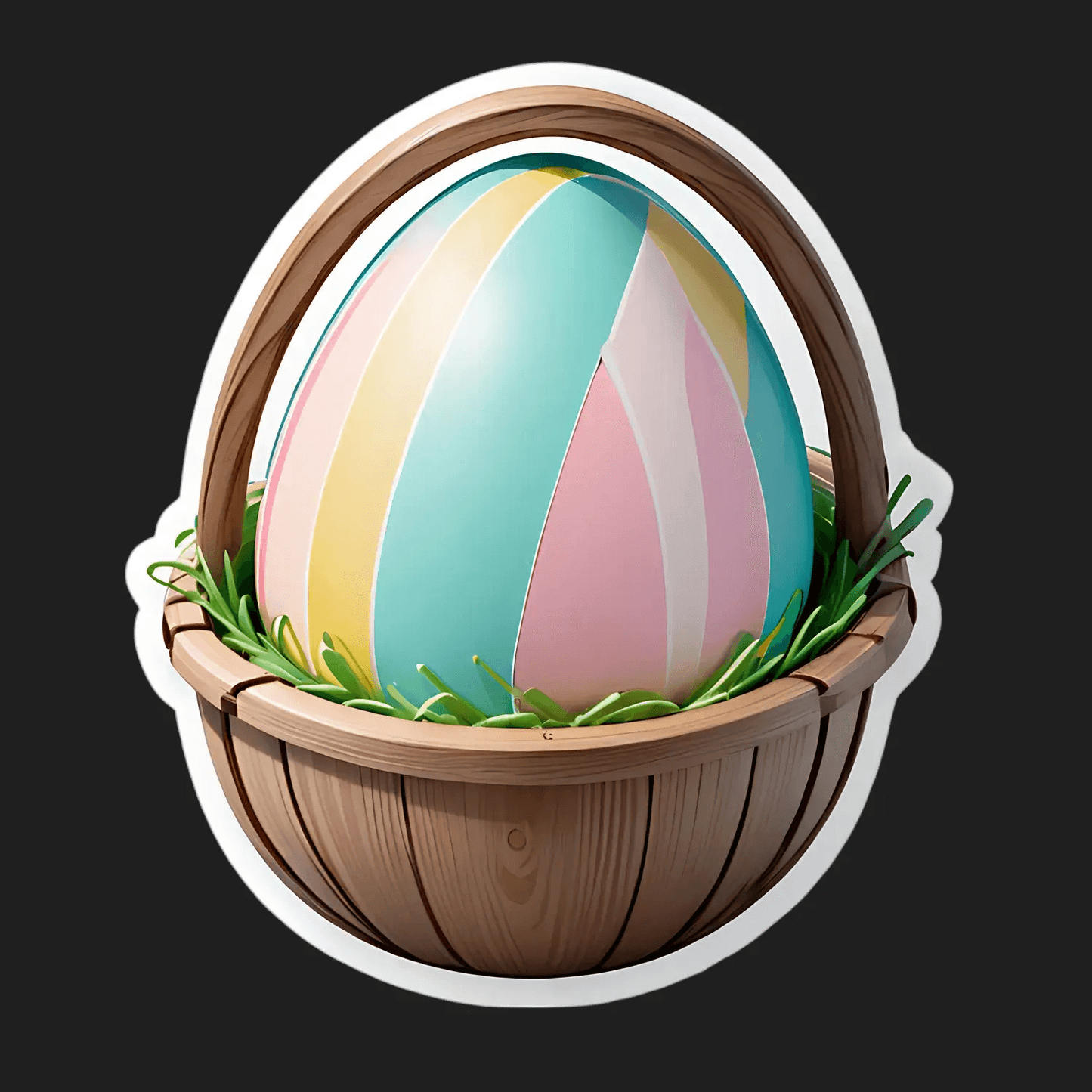 Easter Egg Sticker - Colorful Holiday Decal - Heat Press Transfer