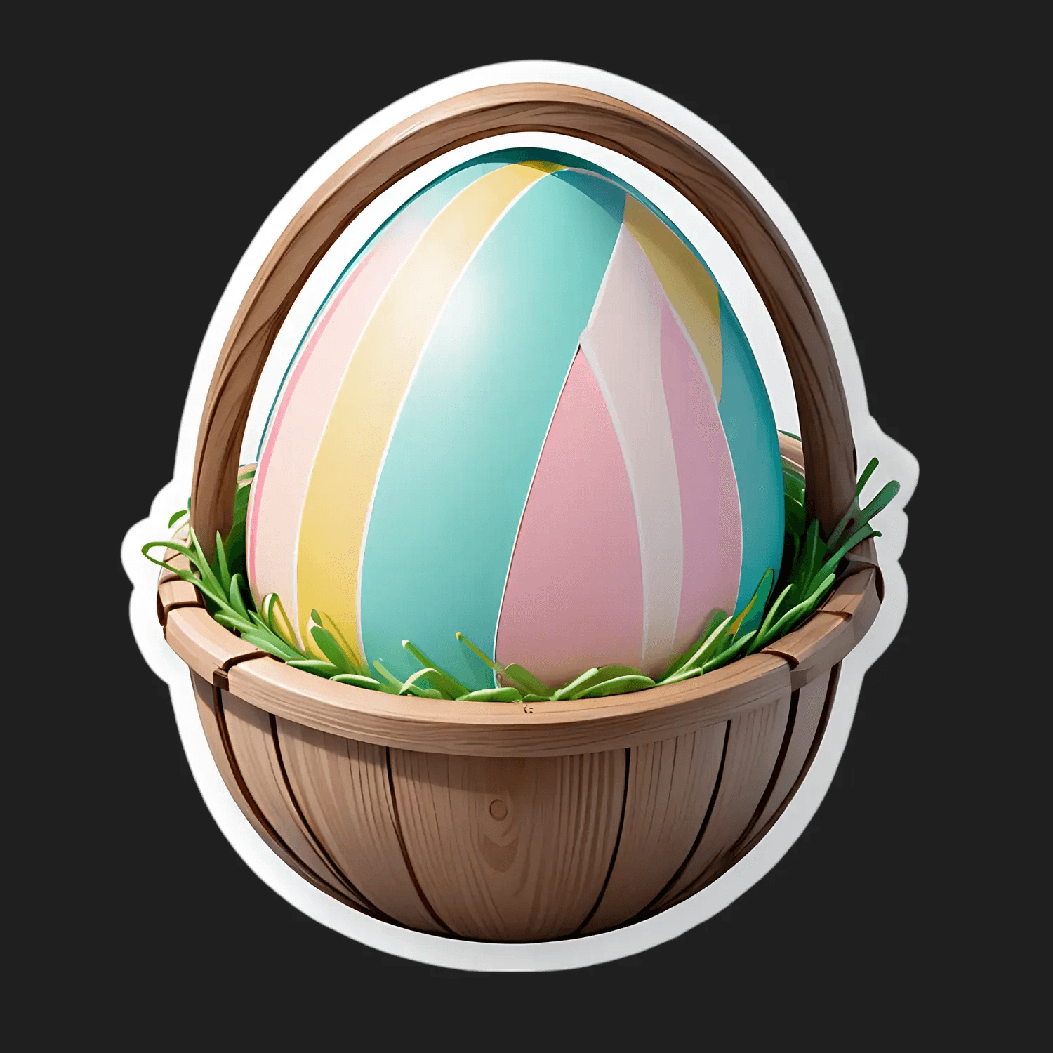 Easter Egg Sticker - Colorful Holiday Decal - Heat Press Transfer