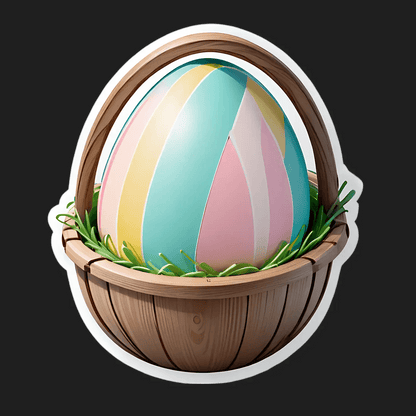 Easter Egg Sticker - Colorful Holiday Decal - Heat Press Transfer
