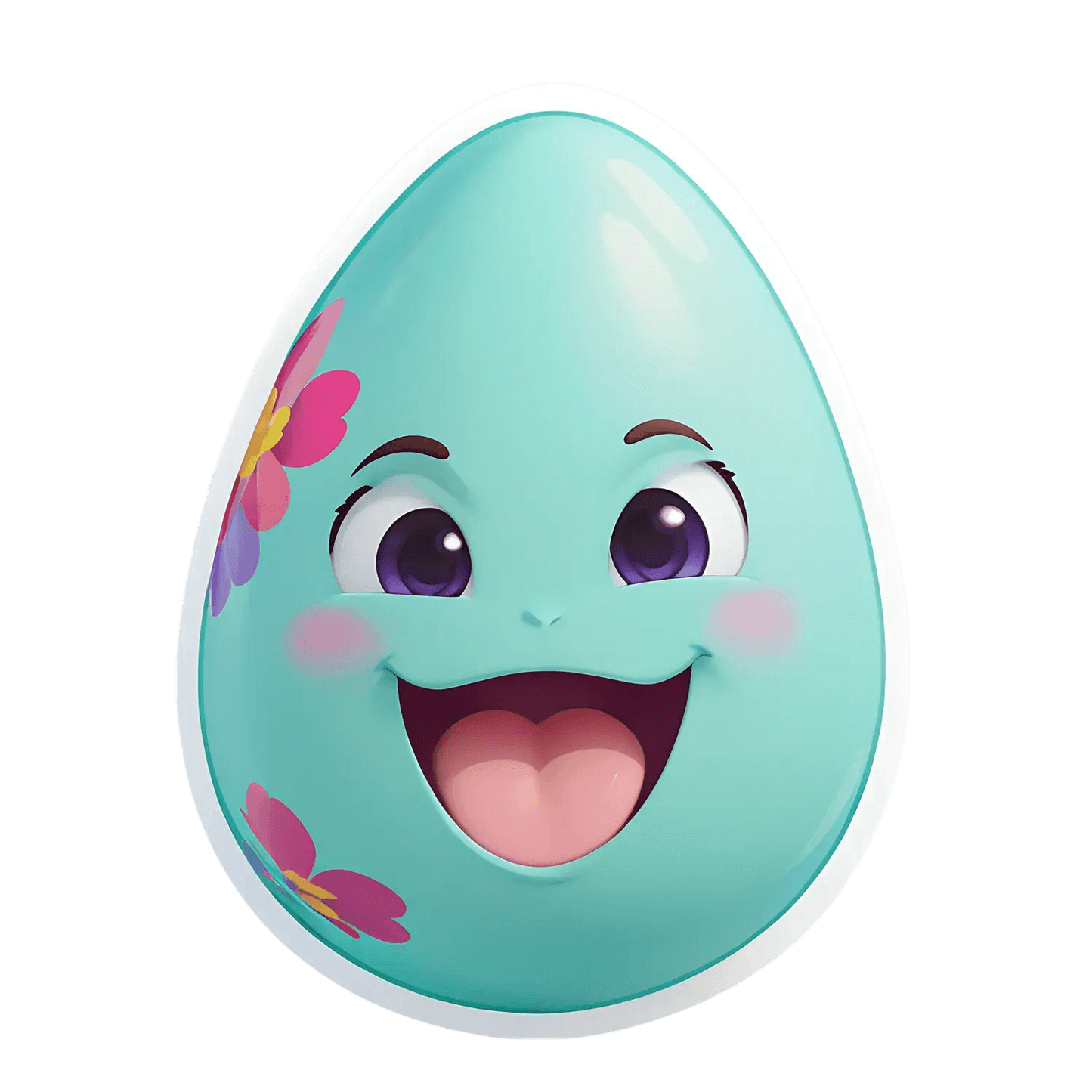 Easter Egg Sticker - Cute Floral Design - Heat Press Transfer