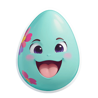 Easter Egg Sticker - Cute Floral Design - Heat Press Transfer