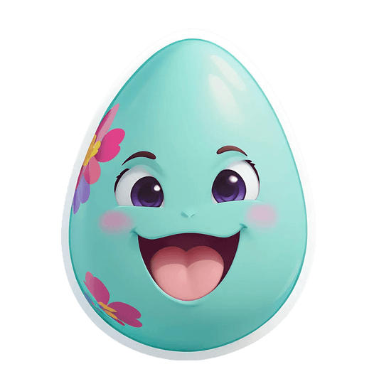 Easter Egg Sticker - Cute Floral Design - Heat Press Transfer