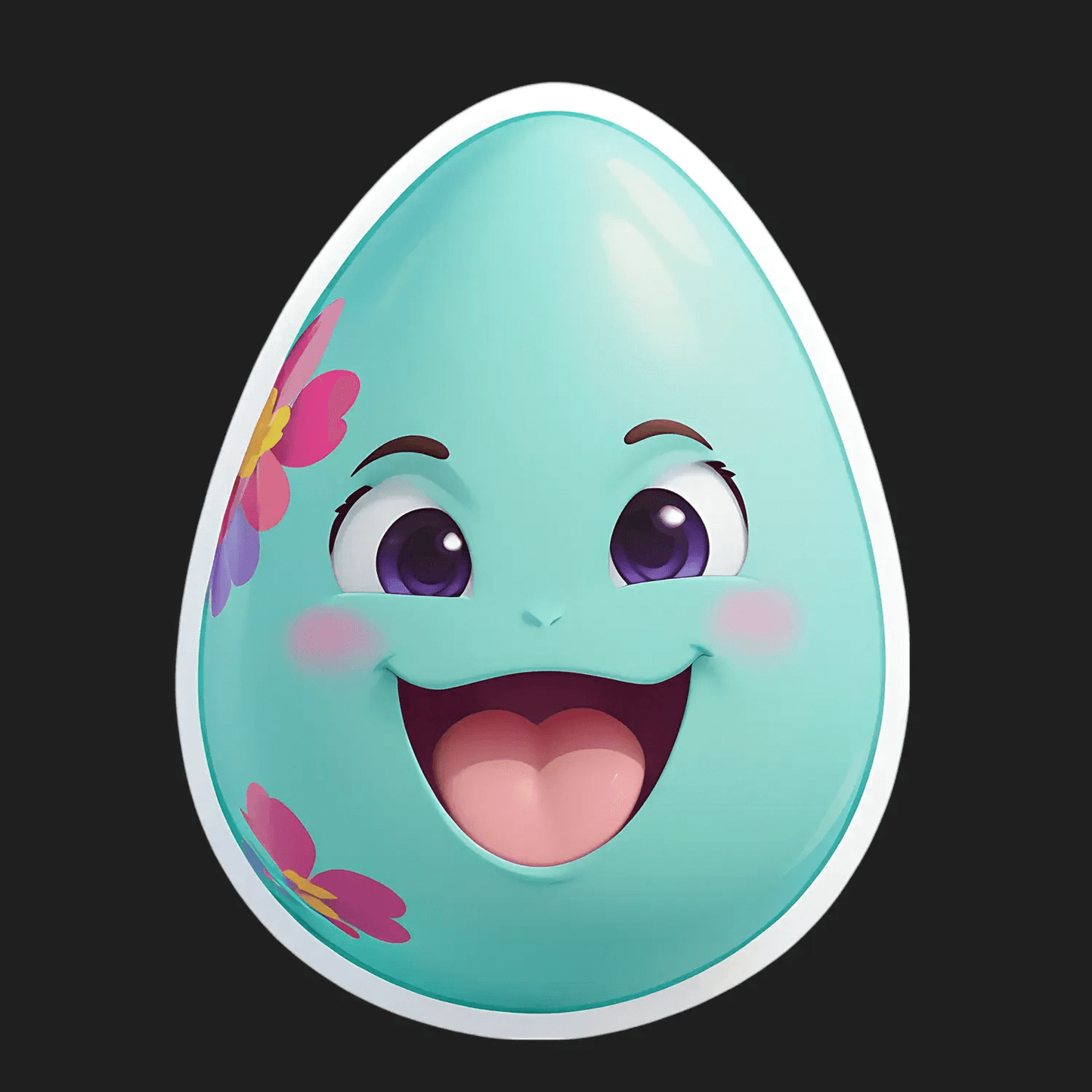 Easter Egg Sticker - Cute Floral Design - Heat Press Transfer