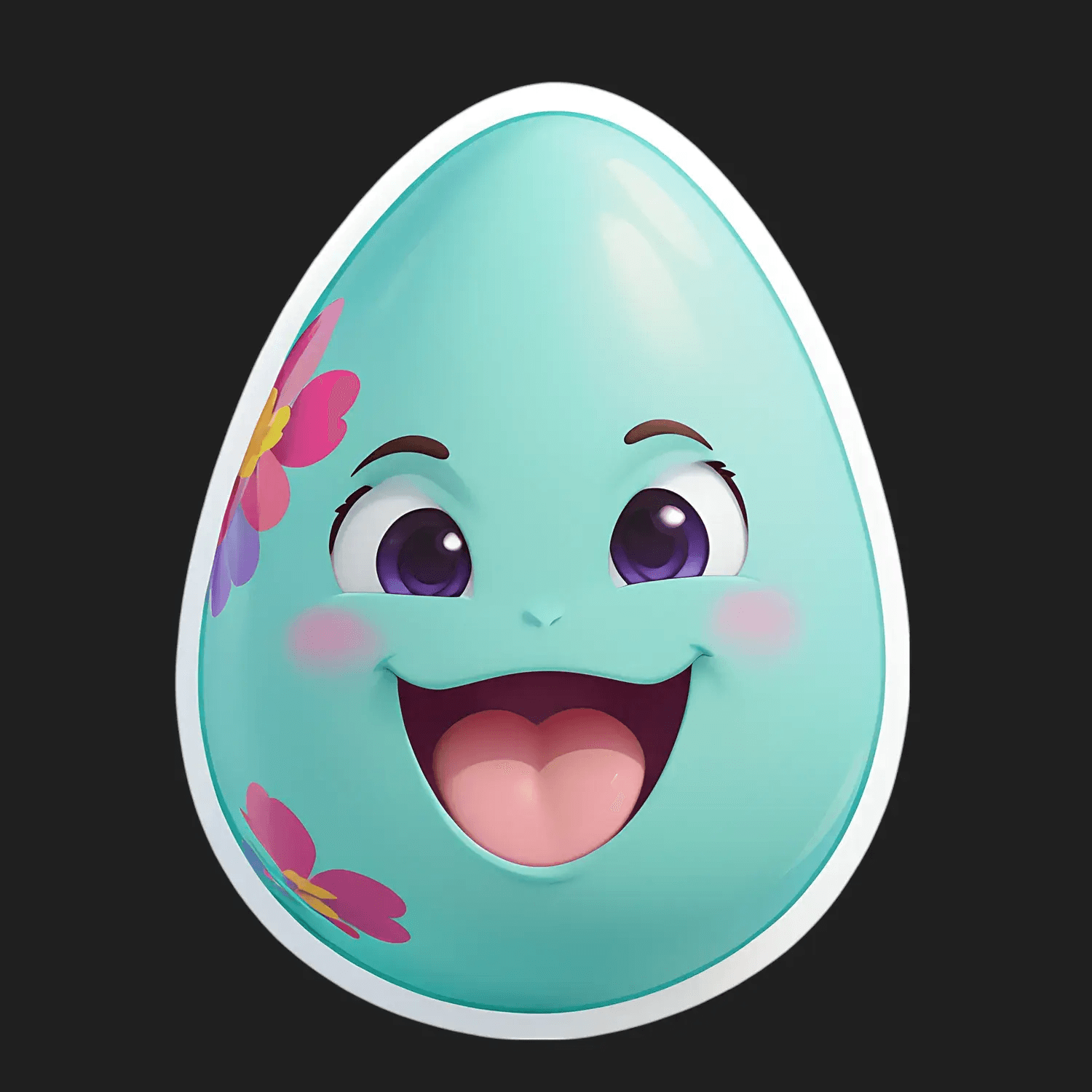 Easter Egg Sticker - Cute Floral Design - Heat Press Transfer