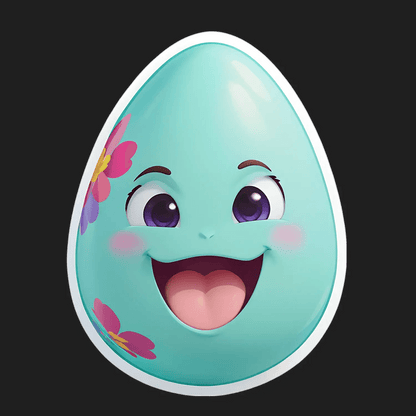 Easter Egg Sticker - Cute Floral Design - Heat Press Transfer