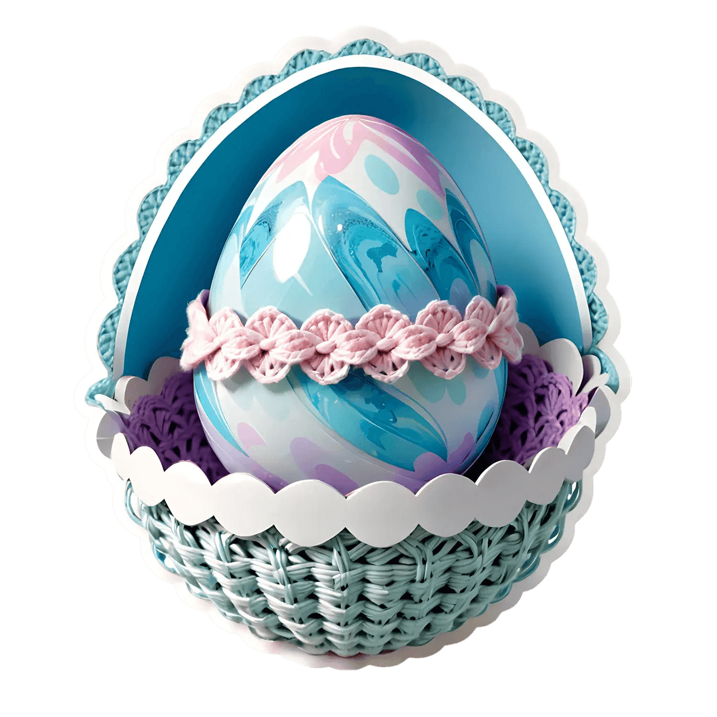 Easter Egg Sticker - Decorative Colorful Motif - Heat Press Transfer