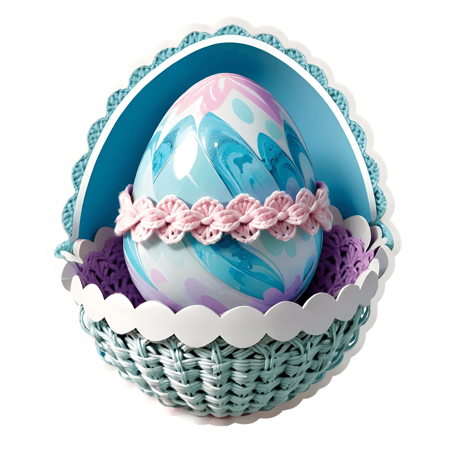 Easter Egg Sticker - Decorative Colorful Motif - Heat Press Transfer
