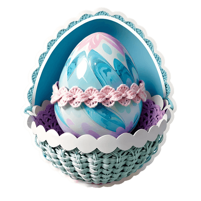 Easter Egg Sticker - Decorative Colorful Motif - Heat Press Transfer