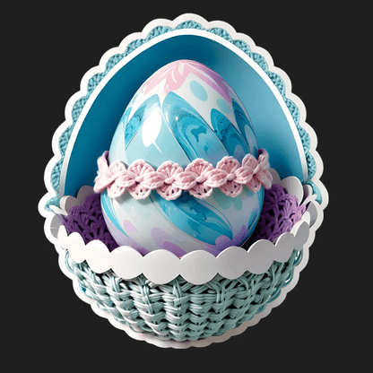 Easter Egg Sticker - Decorative Colorful Motif - Heat Press Transfer