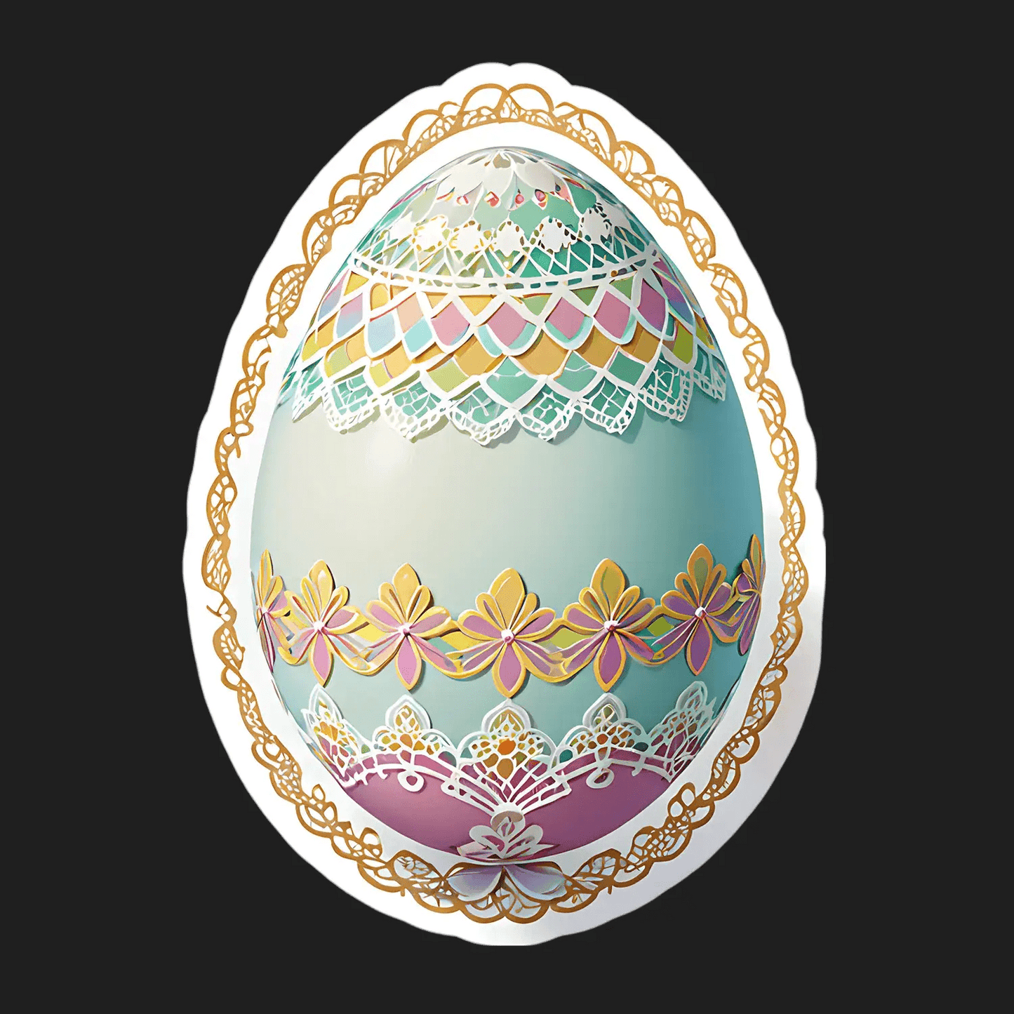 Easter Egg Sticker - Decorative Egg Design - Heat Press Transfer