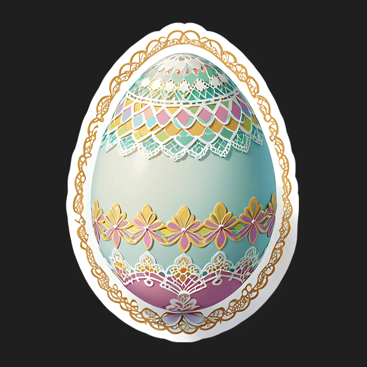Easter Egg Sticker - Decorative Egg Design - Heat Press Transfer
