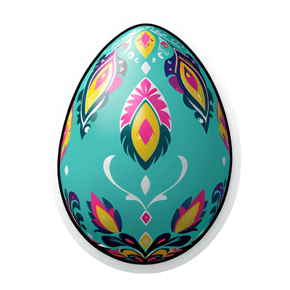 Easter Egg Sticker - Decorative UV DTF Design - Heat Press Transfer