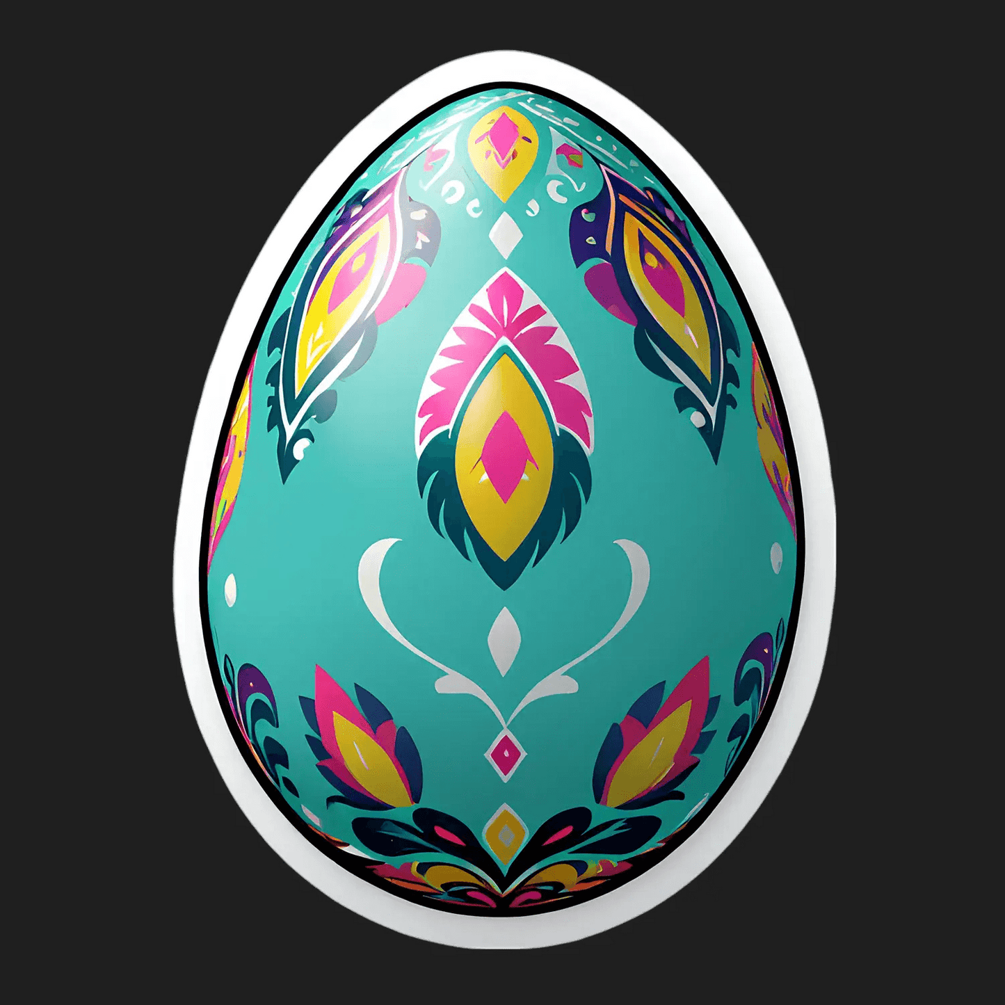 Easter Egg Sticker - Decorative UV DTF Design - Heat Press Transfer