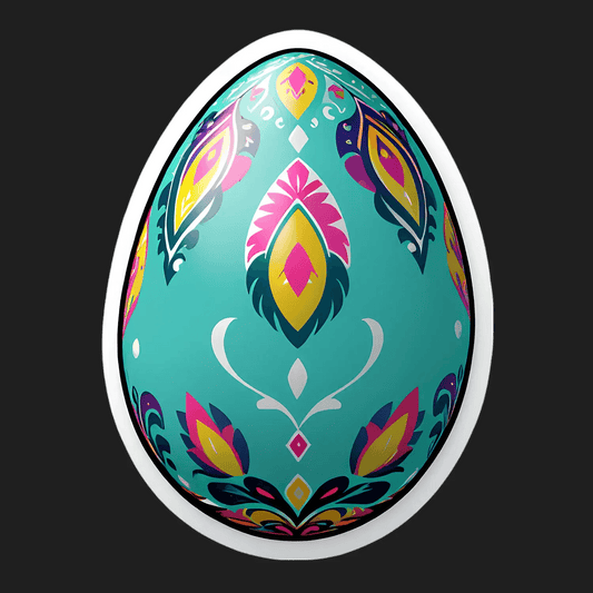 Easter Egg Sticker - Decorative UV DTF Design - Heat Press Transfer