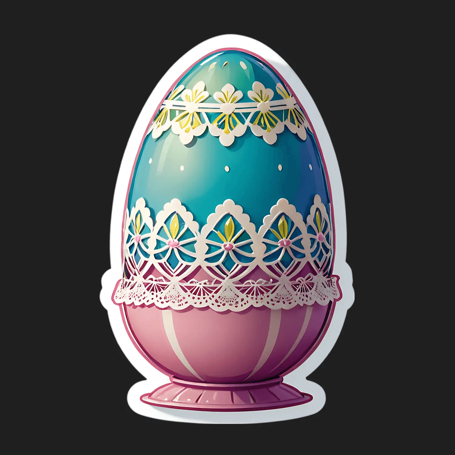 Easter Egg Sticker - Decorative UV DTF - Heat Press Transfer
