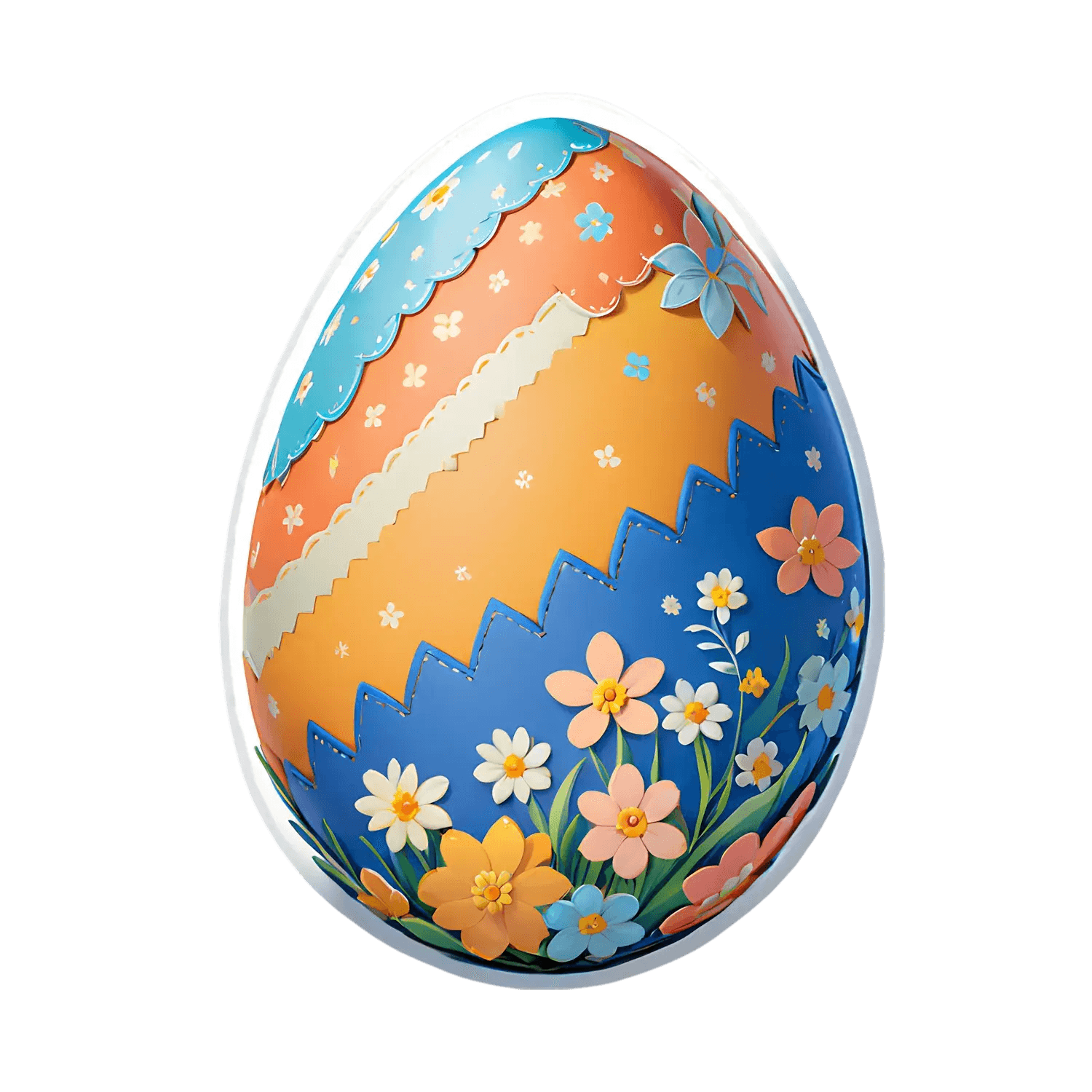 Easter Egg Sticker - Floral UV DTF - Heat Press Transfer