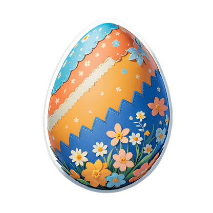 Easter Egg Sticker - Floral UV DTF - Heat Press Transfer