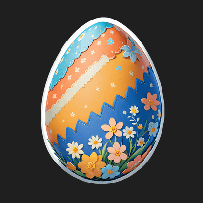 Easter Egg Sticker - Floral UV DTF - Heat Press Transfer