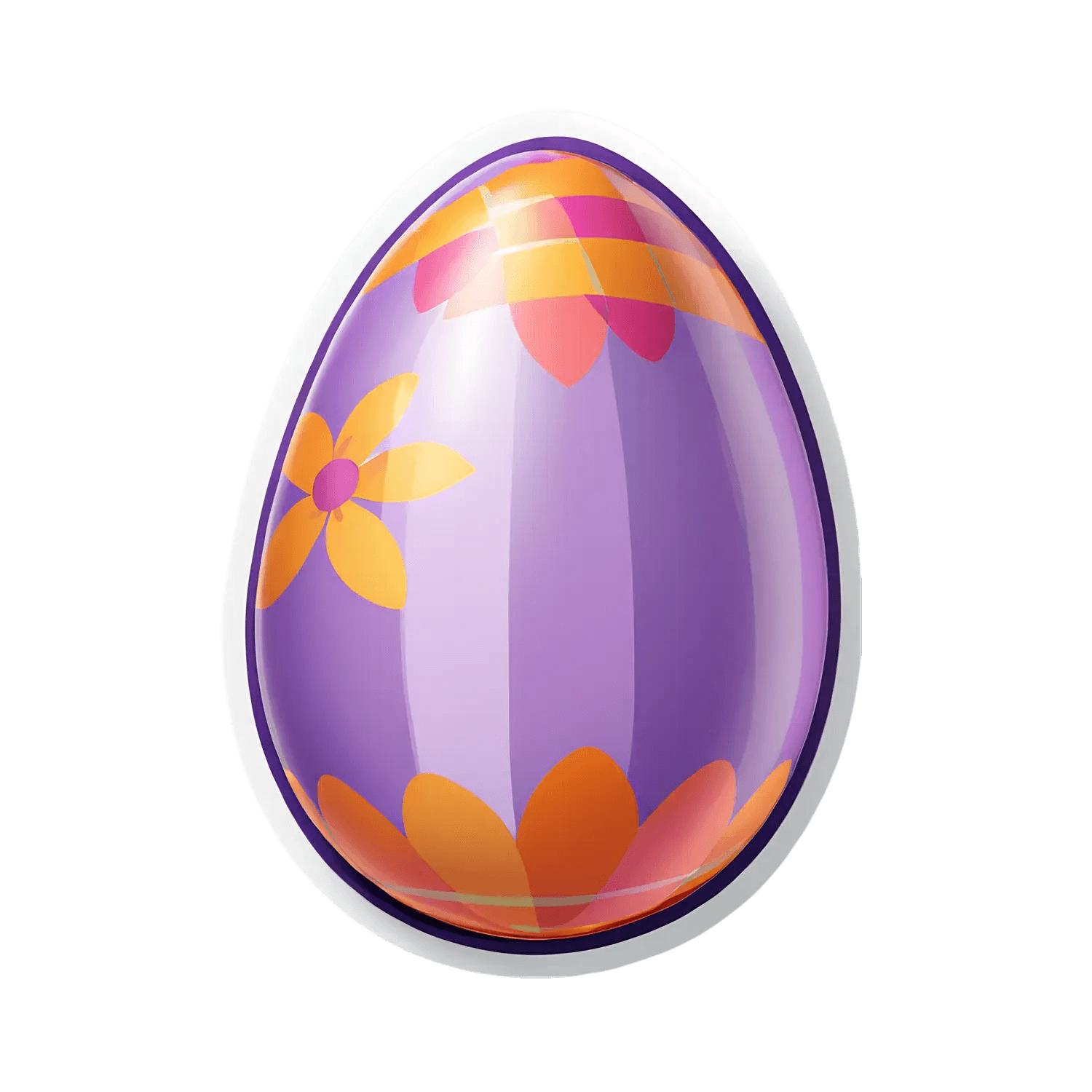 Easter Egg Sticker - Purple Floral Design - Heat Press Transfer