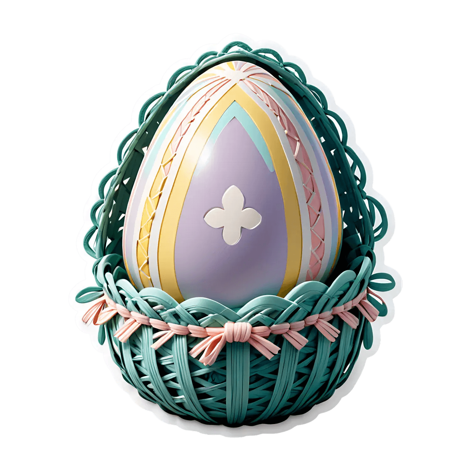 Easter Egg Sticker - Vibrant Decorative Design - Heat Press Transfer