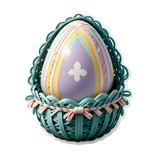 Easter Egg Sticker - Vibrant Decorative Design - Heat Press Transfer