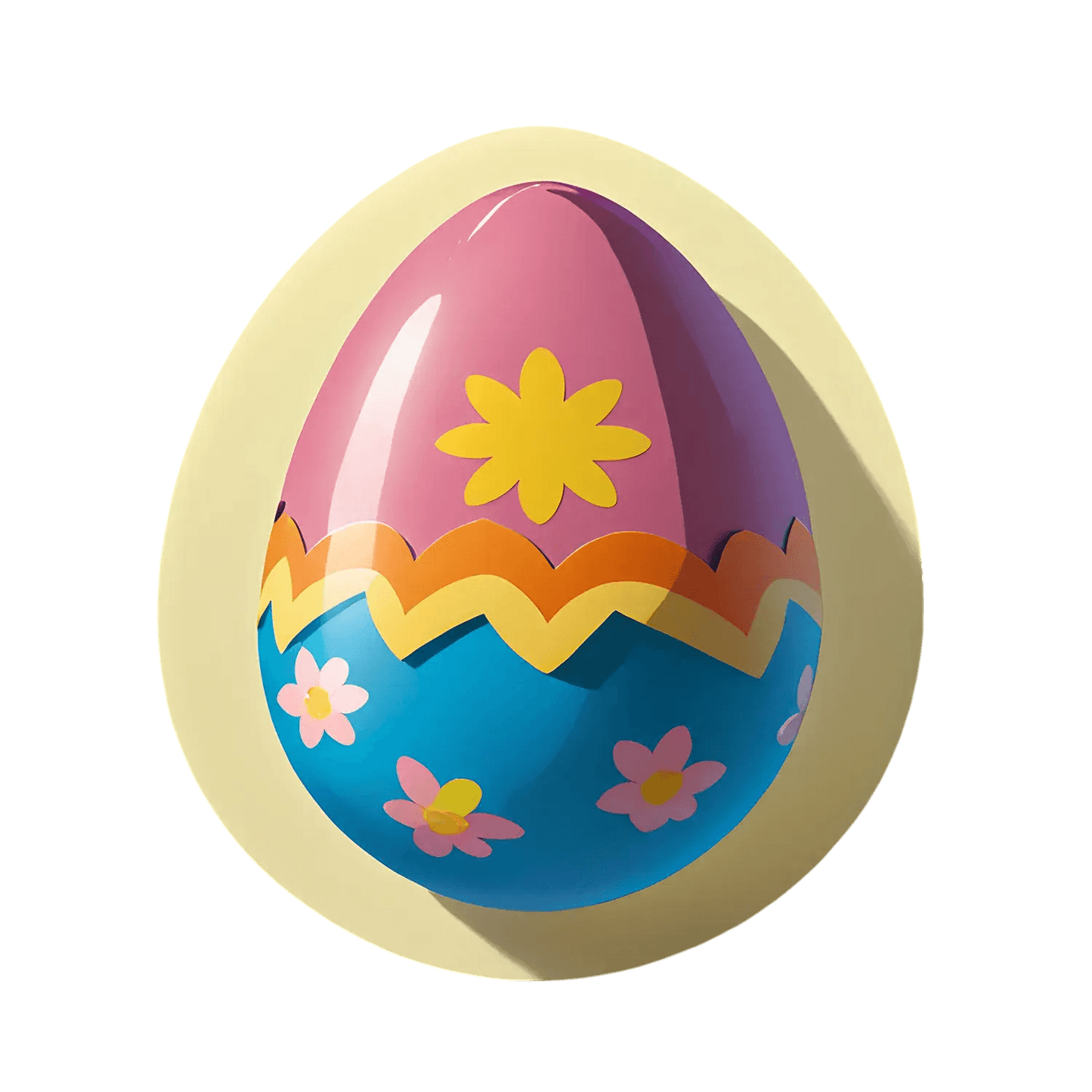Easter Egg Sticker - Vibrant Floral Design - Heat Press Transfer