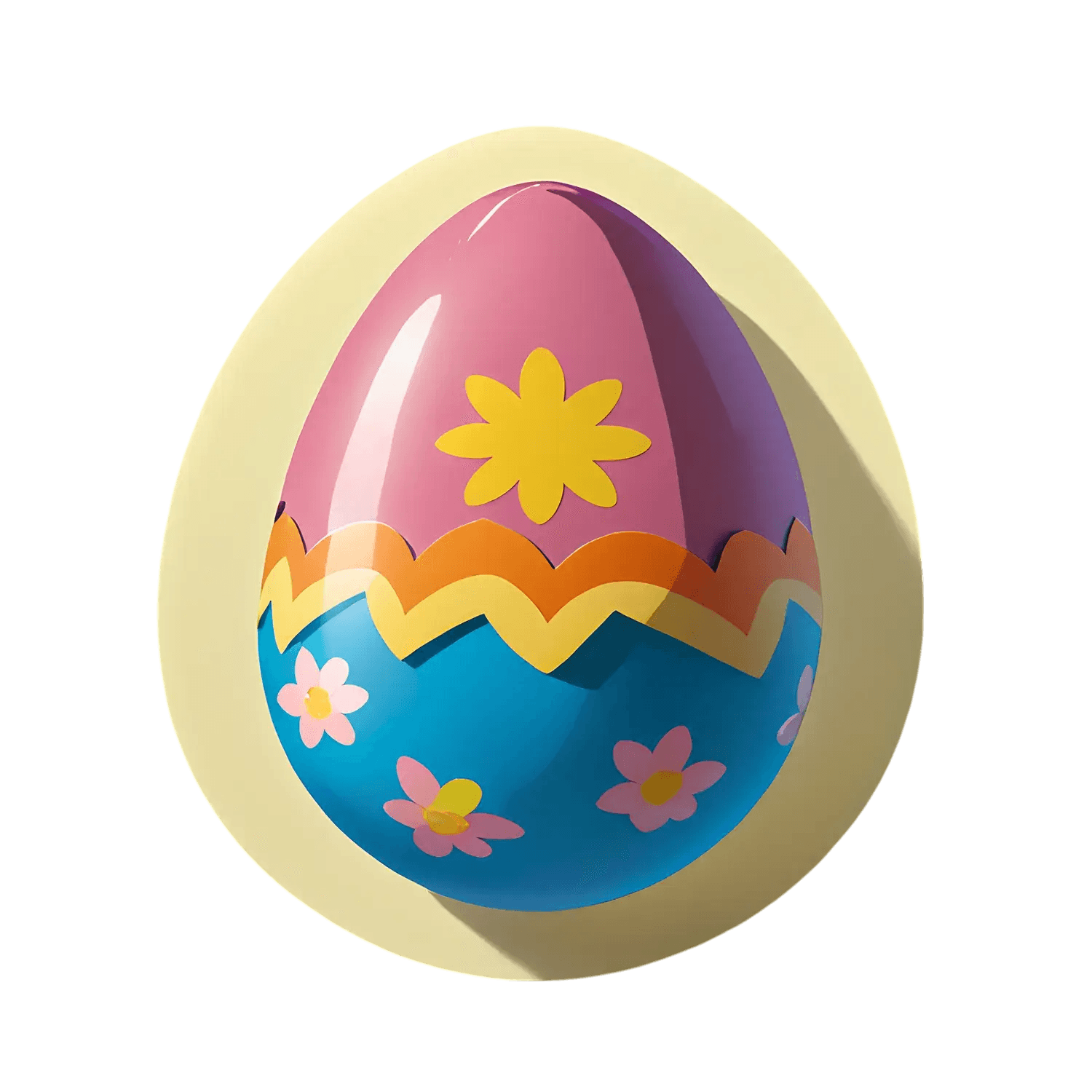 Easter Egg Sticker - Vibrant Floral Design - Heat Press Transfer