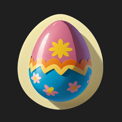 Easter Egg Sticker - Vibrant Floral Design - Heat Press Transfer