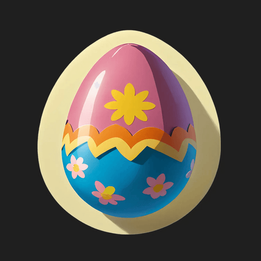 Easter Egg Sticker - Vibrant Floral Design - Heat Press Transfer