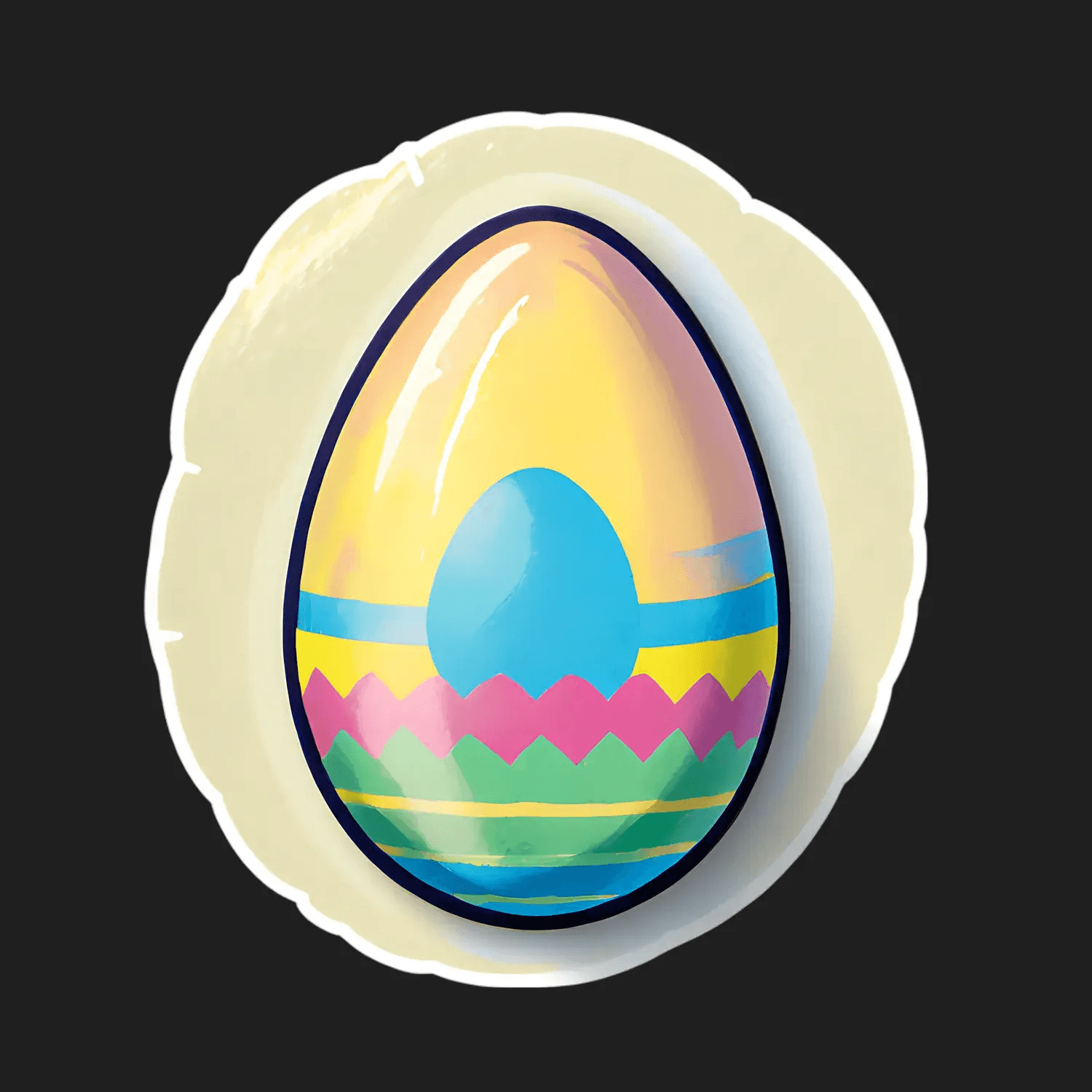 Easter Egg Sticker - Vibrant and Colorful - Heat Press Transfer