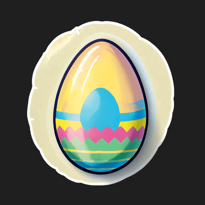 Easter Egg Sticker - Vibrant and Colorful - Heat Press Transfer